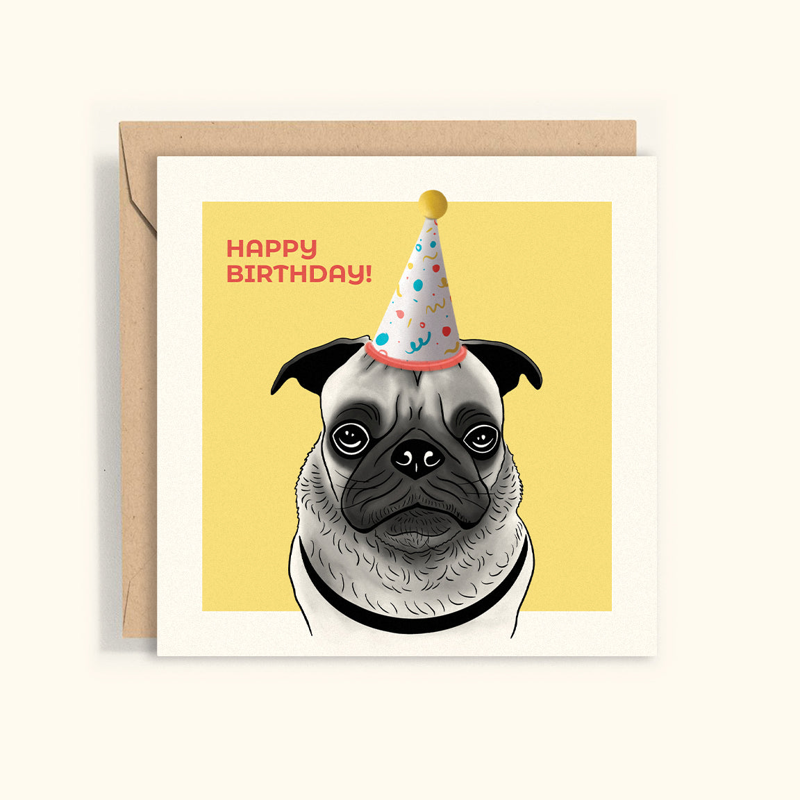 Pug Birthday Card